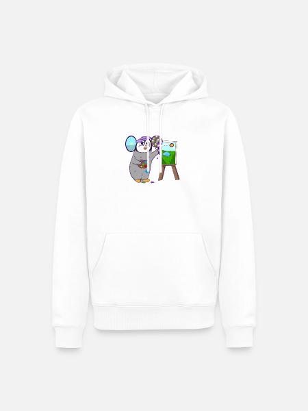 Künstler Pinguin Maler  - Männer Premium Bio Hoodie - Weiß