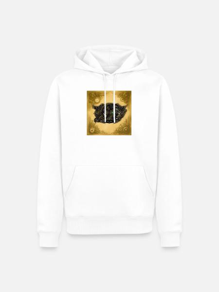 Steampunk-Löwin mit Juwelen - Männer Premium Bio Hoodie - Weiß