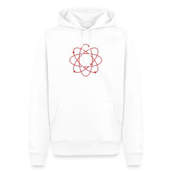 Atom - Männer Premium Bio Hoodie - Weiß - Vorne - Nico (187cm)