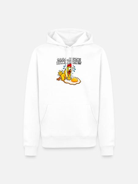 Ängstliches Küken-Atem-Meme - Männer Premium Bio Hoodie - Weiß
