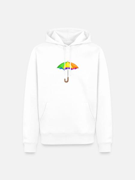 Regenbogenschirm-Design - Männer Premium Bio Hoodie - Weiß