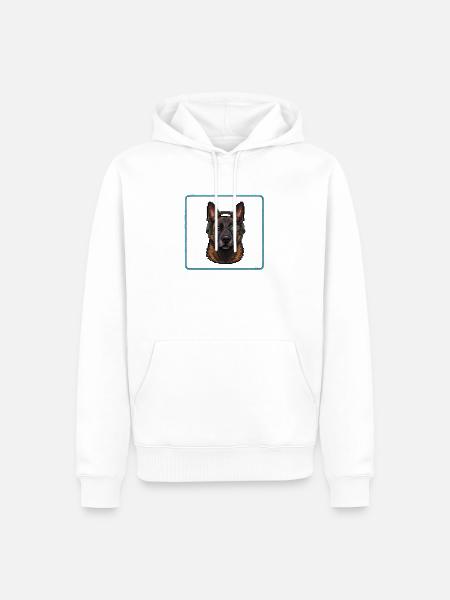 Malinois Ripley Dog 16-Bit - Männer Premium Bio Hoodie - Weiß