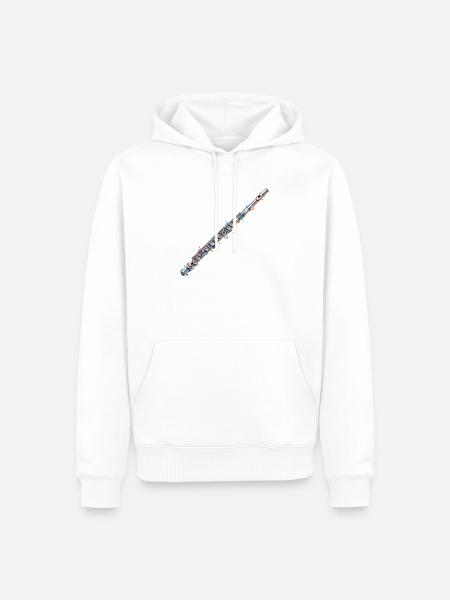 Steampunk Flöte Metallkunst - Männer Premium Bio Hoodie - Weiß