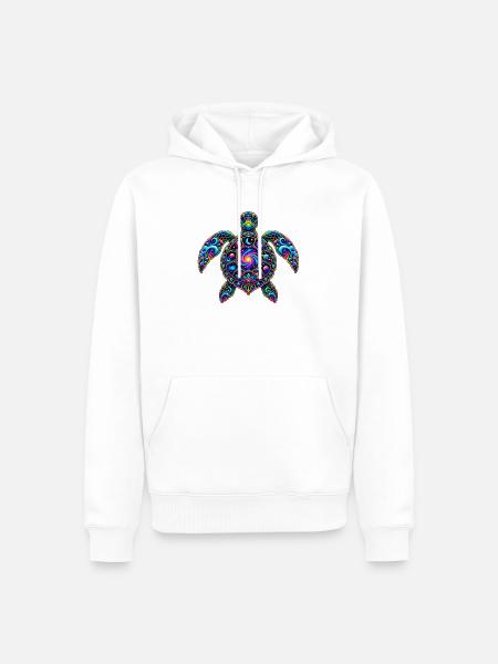 Kosmische Schildkröte Beschützer - Männer Premium Bio Hoodie - Weiß