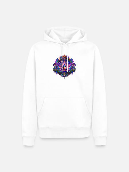 Chakren Meditation Mandala - Männer Premium Bio Hoodie - Weiß