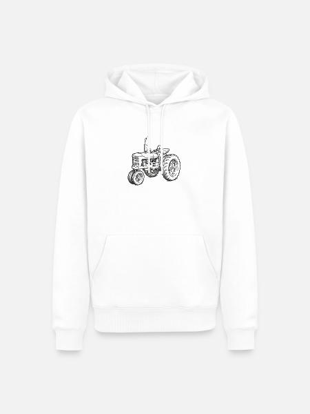 Traktor / Traktor / Traktor - Männer Premium Bio Hoodie - Weiß