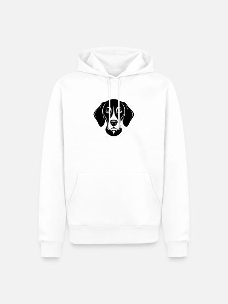 Beagle-Hundekopf - Männer Premium Bio Hoodie - Weiß