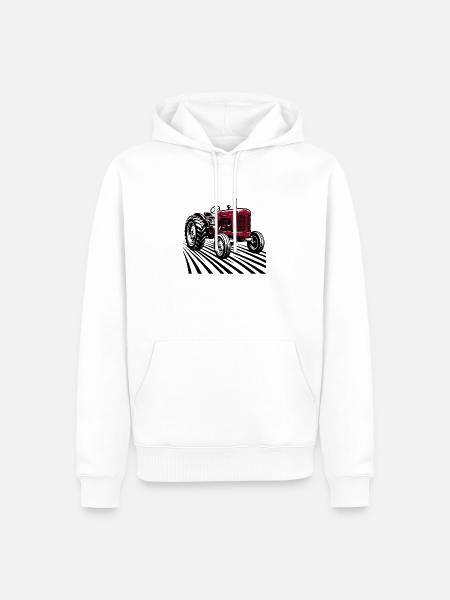 Traktor / Traktor / Traktor - Männer Premium Bio Hoodie - Weiß