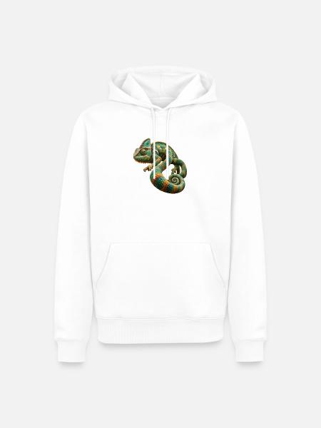 Paradox Chamäleon - Männer Premium Bio Hoodie - Weiß