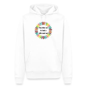 FASCHISMUS IST KEINE ALTERNATIVE. NIE WIEDER - Männer Premium Bio Hoodie - Weiß - Vorne - Nico (187cm)
