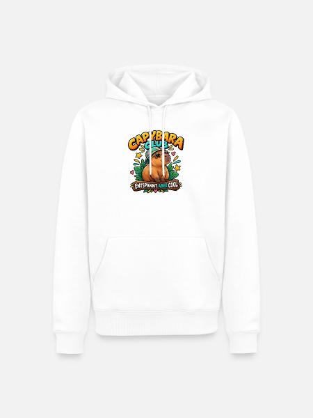 Capybara Club – Entspannt aber cool - Männer Premium Bio Hoodie - Weiß