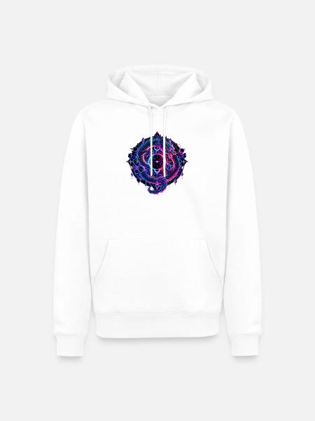 Kosmischer Drache – Mystisches Fantasy Wesen - Männer Premium Bio Hoodie - Weiß
