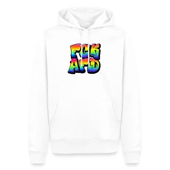 FCK AFD Graffiti Regenbogen - Bunt statt Braun - Männer Premium Bio Hoodie - Weiß - Vorne - Nico (187cm)