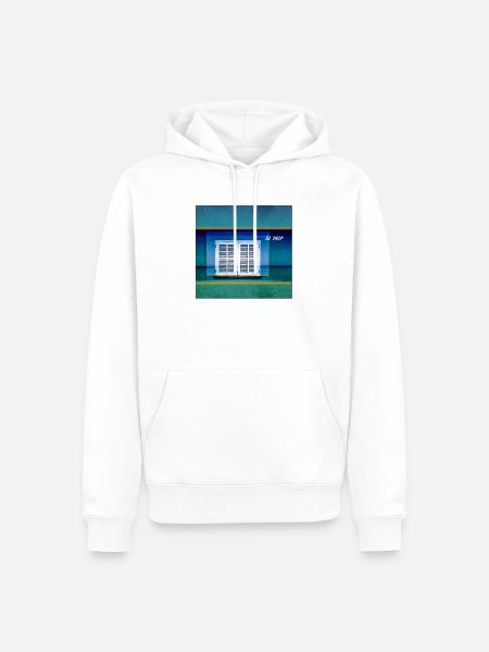 La mer Fenster am Meer - Männer Premium Bio Hoodie - Weiß