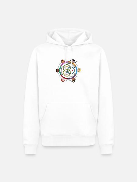 Hand in Hand - Gemeinschaft & Inklusion - Männer Premium Bio Hoodie - Weiß