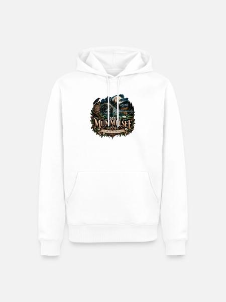 Der Mummelsee – Schwarzwälder Sage - Männer Premium Bio Hoodie - Weiß