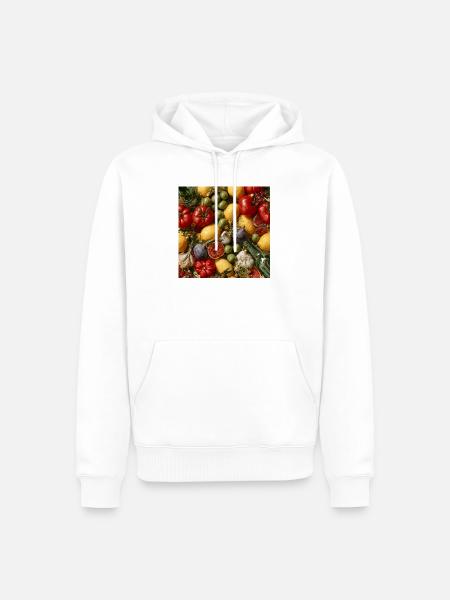Mittelmeer-Obstkorb - Männer Premium Bio Hoodie - Weiß