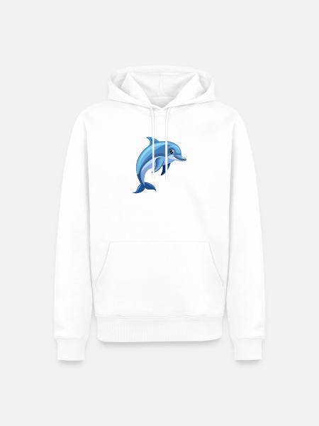 Delfin - Männer Premium Bio Hoodie - Weiß