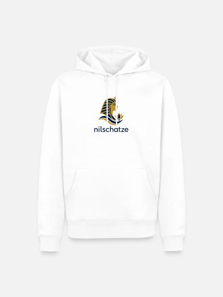 Nilschätze Pharao Profil Logo - Männer Premium Bio Hoodie - Weiß