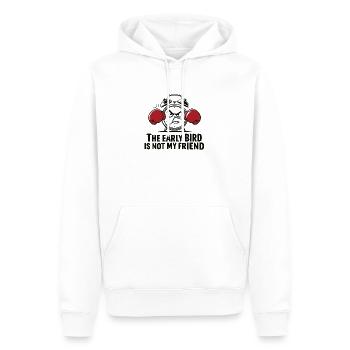 Boxen gegen den Frühaufsteher - Männer Premium Bio Hoodie - Weiß - Vorne - Nico (187cm)