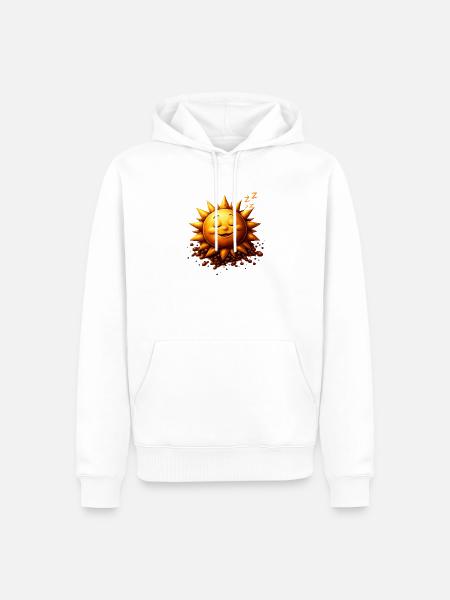 Schlafender Sonnenschein mit Bohnen - Männer Premium Bio Hoodie - Weiß