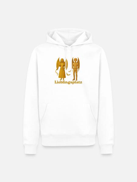 Lieblingsplatz Vampir-Dämonen - Männer Premium Bio Hoodie - Weiß