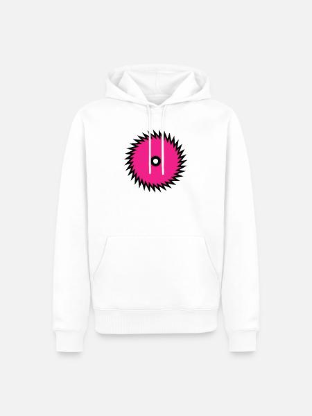Magenta Spikenkreis Kreissäge Pink - Männer Premium Bio Hoodie - Weiß