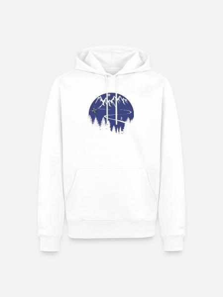 Wandern Berge - Männer Premium Bio Hoodie - Weiß