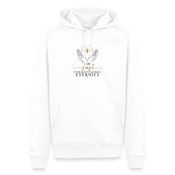 Sicher in Gottes Hand - Männer Premium Bio Hoodie - Weiß - Vorne - Nico (187cm)