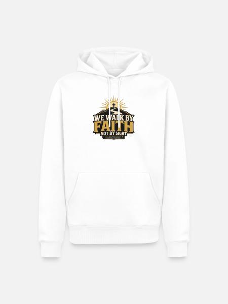 We walk by faith - Männer Premium Bio Hoodie - Weiß