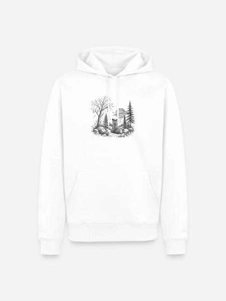 Cute Forrest - Niedlicher Wald - Männer Premium Bio Hoodie - Weiß