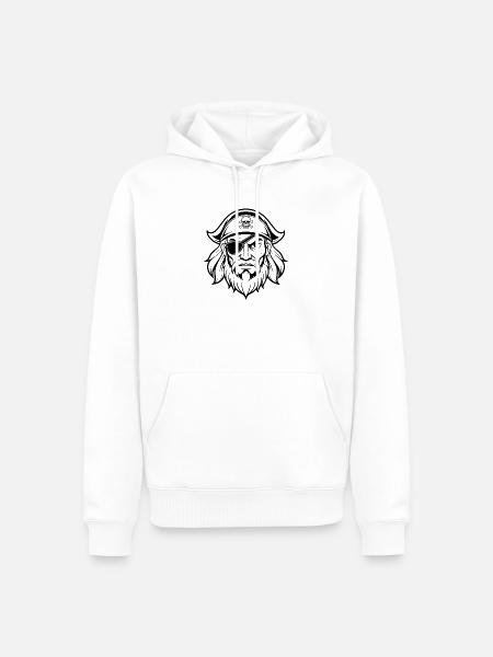 Piratenkopf - Männer Premium Bio Hoodie - Weiß