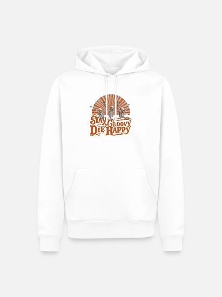 Stay Groovy Die Happy Skeletons - Männer Premium Bio Hoodie - Weiß