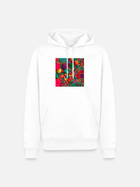 Farbige Stiche: Textilwerkstatt Sparkle - Männer Premium Bio Hoodie - Weiß