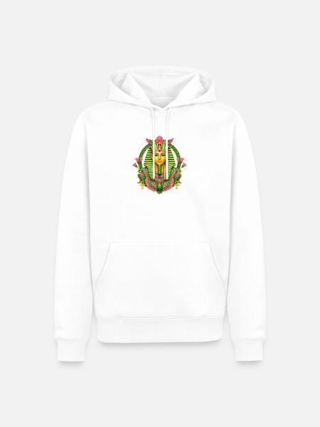 Pharao Smaragd – Ägypten Gold - Männer Premium Bio Hoodie - Weiß