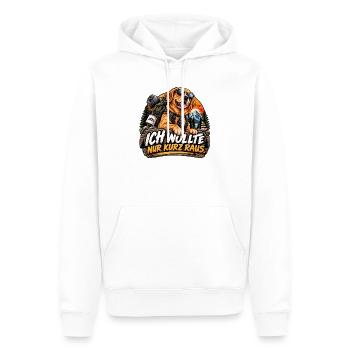Nur kurz raus. - Männer Premium Bio Hoodie - Weiß - Vorne - Nico (187cm)
