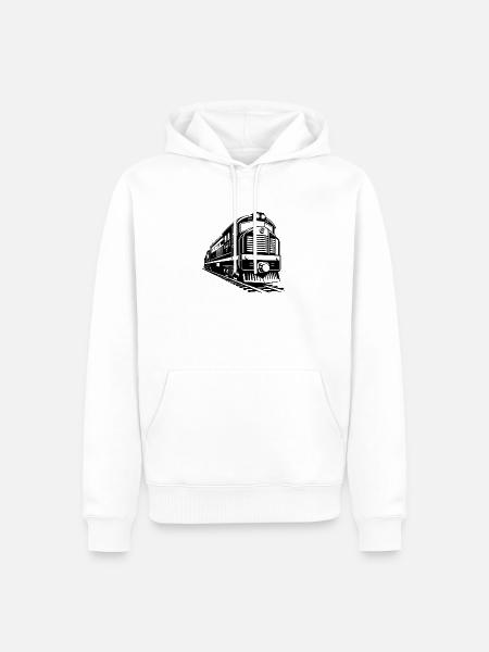 Moderne Diesellokomotivenbahn - Männer Premium Bio Hoodie - Weiß
