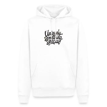Uniquely something special - Männer Premium Bio Hoodie - Weiß - Vorne - Nico (187cm)