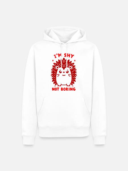 Schüchterner Roter Igel - Männer Premium Bio Hoodie - Weiß