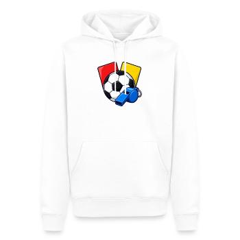 Schiedsrichterpfiff sowie rote und gelbe Karten - Männer Premium Bio Hoodie - Weiß - Vorne - Nico (187cm)