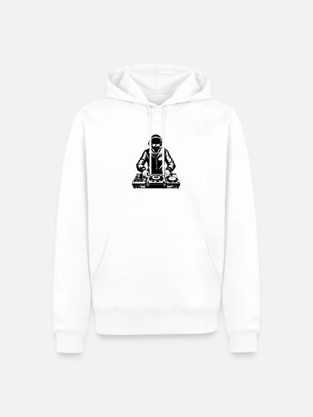 DJ Disc Jockey - Männer Premium Bio Hoodie - Weiß