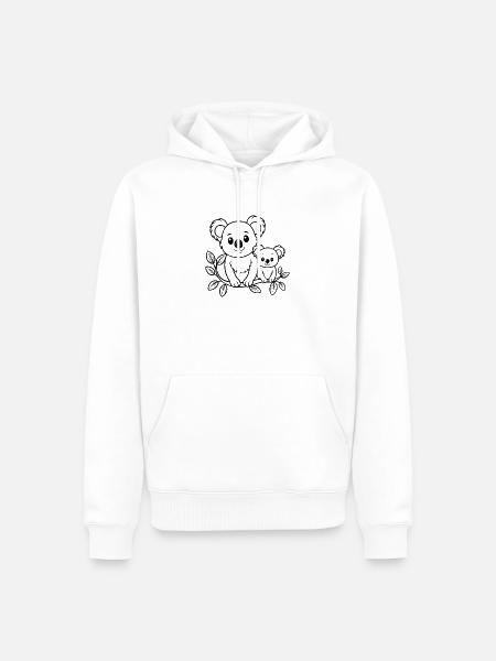 Koala mit Baby - Männer Premium Bio Hoodie - Weiß