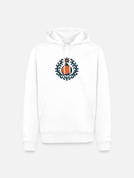 Kreisrahmen Monogramm Icon. Monogramm & Initialen. - Männer Premium Bio Hoodie - Weiß