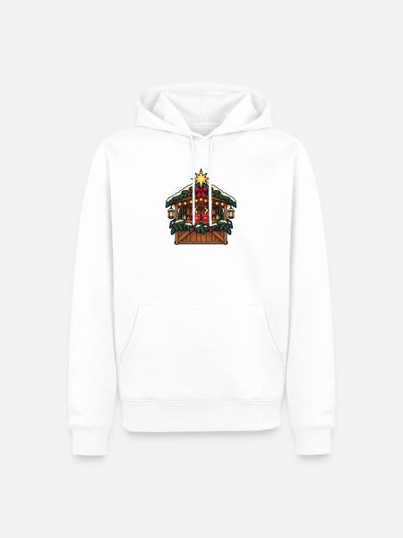 Lichtermarkt-Team – Gemeinsam wird es gemütlich - Männer Premium Bio Hoodie - Weiß
