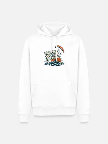 Thermik statt Termine - Männer Premium Bio Hoodie - Weiß