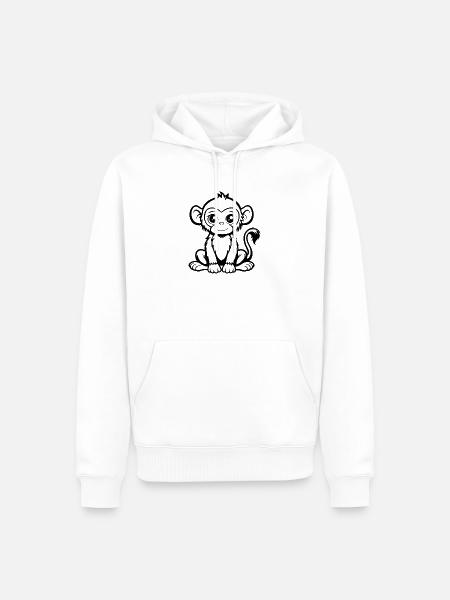 Unschuldiger Affe - Männer Premium Bio Hoodie - Weiß