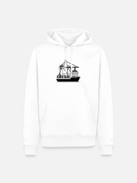 Containerkran - Männer Premium Bio Hoodie - Weiß