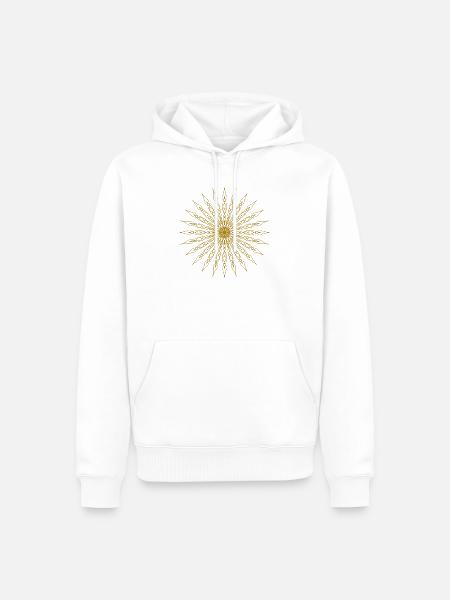 Golden Sunburst-Knoten-Design - Männer Premium Bio Hoodie - Weiß
