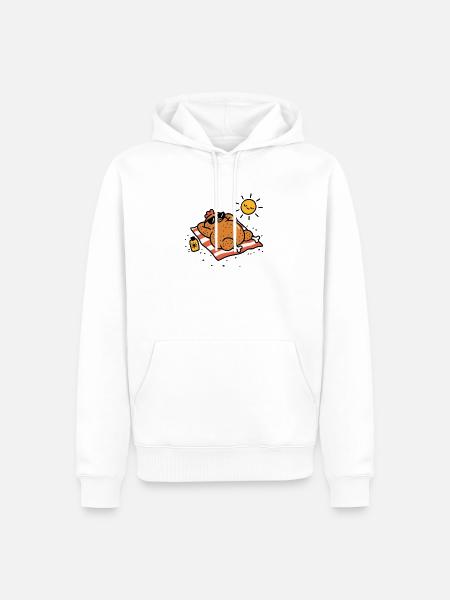 Brathähnchen – humorvolle Tiere - Männer Premium Bio Hoodie - Weiß