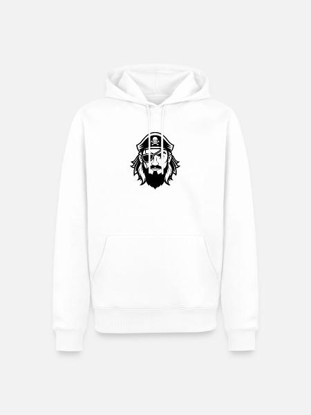 Piratenkopf - Männer Premium Bio Hoodie - Weiß